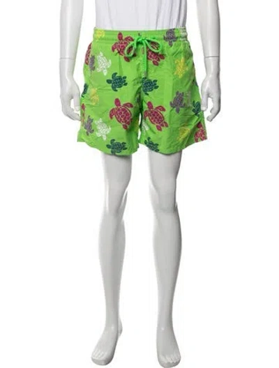 Pre-owned Vilebrequin Graphic Print Swim Trunks In Green