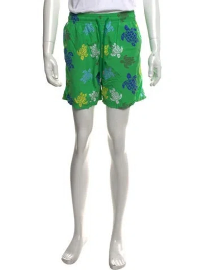 Pre-owned Vilebrequin Graphic Print Swim Trunks In Green