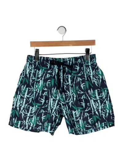 Pre-owned Vilebrequin Graphic Print Swim Trunks In Green