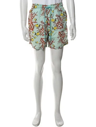 Pre-owned Vilebrequin Graphic Print Swim Trunks In Green