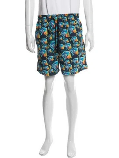 Pre-owned Vilebrequin Graphic Print Swim Trunks W/ Tags In Blue