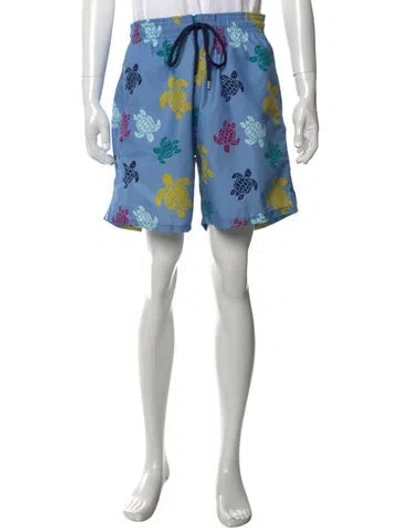 Pre-owned Vilebrequin Graphic Print Swim Trunks W/ Tags In Blue