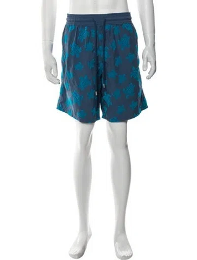 Pre-owned Vilebrequin Graphic Print Swim Trunks W/ Tags In Blue