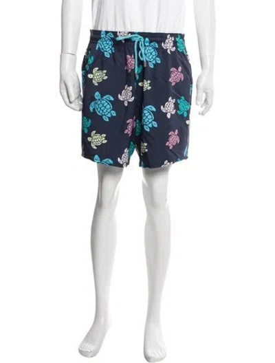Pre-owned Vilebrequin Graphic Print Swim Trunks W/ Tags In Blue