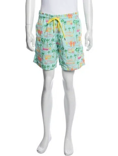 Pre-owned Vilebrequin Graphic Print Swim Trunks W/ Tags In Green