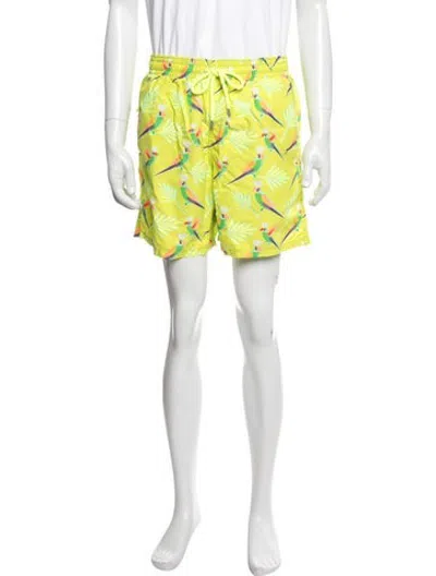 Pre-owned Vilebrequin Graphic Print Swim Trunks In White