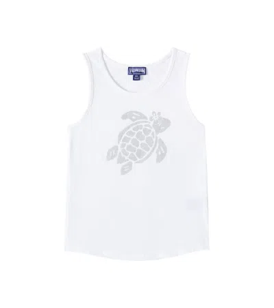 Vilebrequin Kids' Bedrucktes Top Guerande Aus Baumwoll-jersey In Weiss