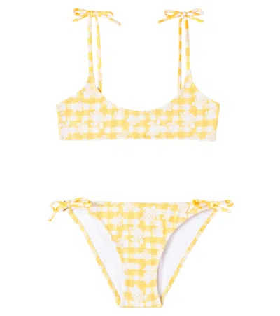 Vilebrequin Kids' Gwendy Checked Bikini In Yellow