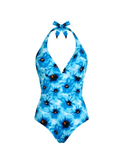 Vilebrequin Women Halter One-piece Swimsuit Poppies In Multi
