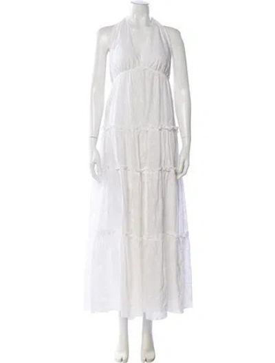 Pre-owned Vilebrequin Halterneck Long Dress In White