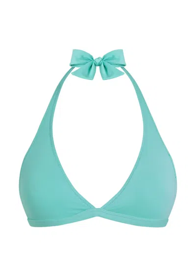 Vilebrequin Halterneck V-neck Bikini Top In Blue