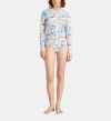 Vilebrequin Happy Flowers Jersey Rashguard Swim Top In Blanc