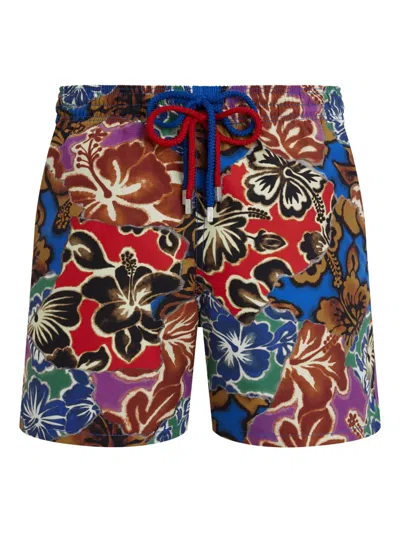 Vilebrequin Hawaiin Patchwork Swim Shorts In Blue