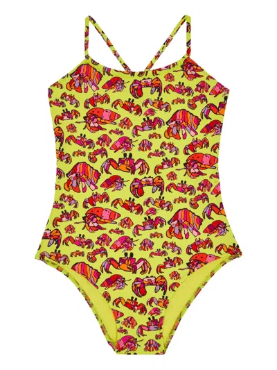 Vilebrequin Kids' Hermit Crabs Swimsuit In Yellow