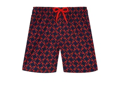Vilebrequin Homard Pixel Light Fabric (toddler/little Kid/big Kid) Boy's Shorts Bleu Marine : 2 Years, Polyester In Red