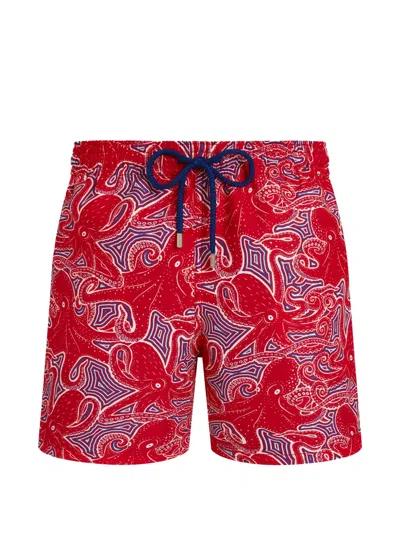 Vilebrequin Moorea Hypnoptocus Print Swim Shorts In Red