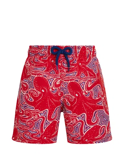 Vilebrequin Kids' Hypnoctopus Swim Shorts In Red