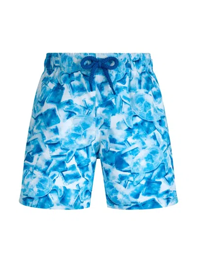 Vilebrequin Kids' Iced Turtles Ultra-light Swim Shorts In Black
