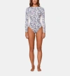 Vilebrequin Isadora Fish-print Rashguard One-piece Swimsuit In Blanc