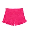 Vilebrequin Jacquard Ruffled Cotton Terry Shorts In Red