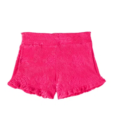 VILEBREQUIN JACQUARD RUFFLED COTTON TERRY SHORTS
