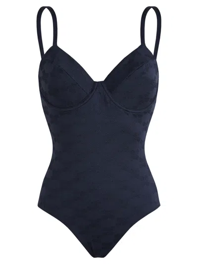 Vilebrequin Jacquard Swimsuit With Structured Cups In White