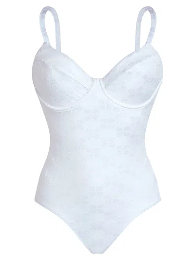 Vilebrequin Jacquard Swimsuit With Structured Cups In White