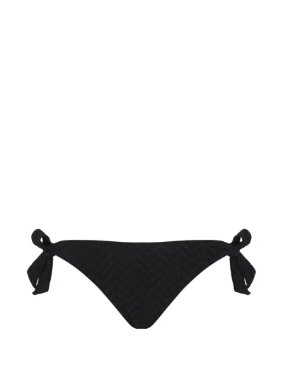 Vilebrequin Jacquard-chevron Bikini Bottoms In Black