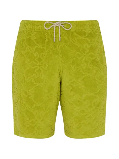 Vilebrequin Jacquard-terry Deck Shorts In Green