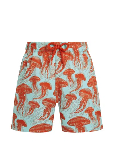 Vilebrequin Kids' Jellyfish-print Stretch Swim Shorts In Blue