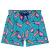 Vilebrequin Jihin Printed Swim Trunks In Curacao