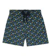 Vilebrequin Jim Printed Swim Trunks In Bleu Marine