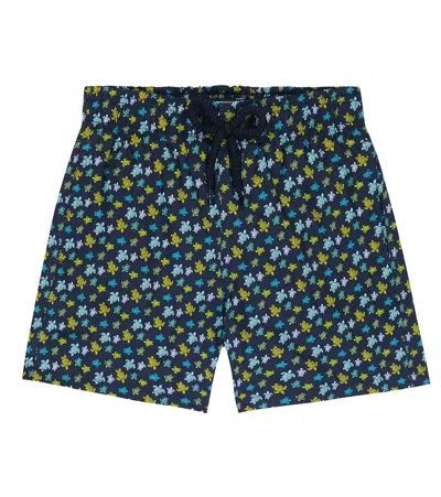 Vilebrequin Kids' Jim Printed Swim Trunks In Bleu Marine