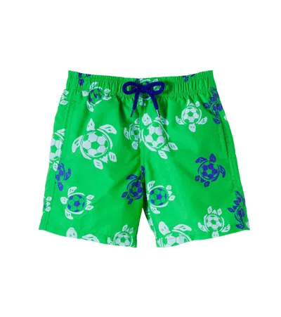 Vilebrequin Kids' Jim Printed Swim Trunks In Green