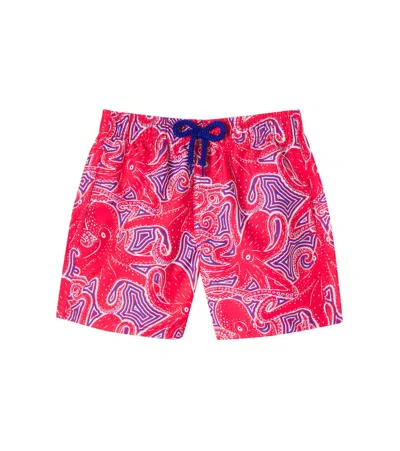 Vilebrequin Kids' Jim Printed Swim Trunks In Pink