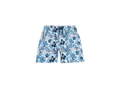 Vilebrequin Jirise Island Flowers (toddler/little Kid/big Kid) Boy's Swimwear White : 14 Years, Elastane/polyami In Burgundy