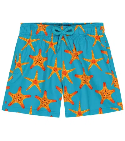 Vilebrequin Kids' Jirise Printed Swim Trunks In Curacao