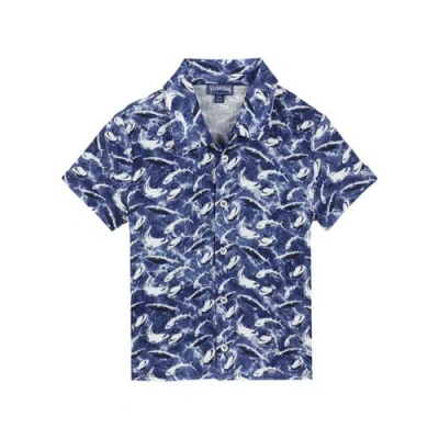 VILEBREQUIN VILEBREQUIN KIDS' COTTON SHARK PRINT SHIRT