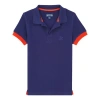 Vilebrequin Kids' Cotton Solid Polo In Minuit