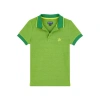 Vilebrequin Kids' Cotton Two Tone Polo Shirt In Green