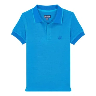 Vilebrequin Kids' Cotton Two Tone Polo Shirt In Palace