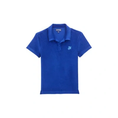 Vilebrequin Kids' Embroidered Turtle Terry Polo In Marrakech