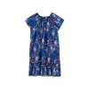 Vilebrequin Kids' Eyes Of The Wind Cotton Voile Dress In Minuit