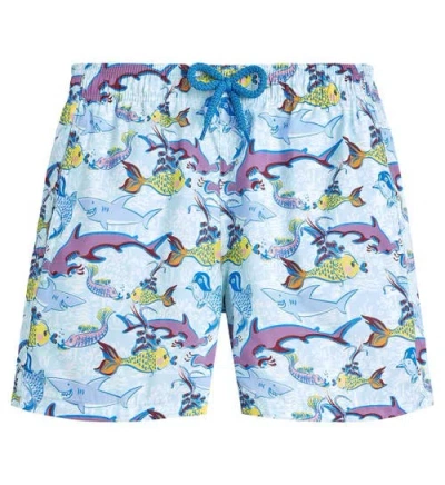 Vilebrequin Kids' French History Ultra-light And Packable Swim Trunks In Thalassa