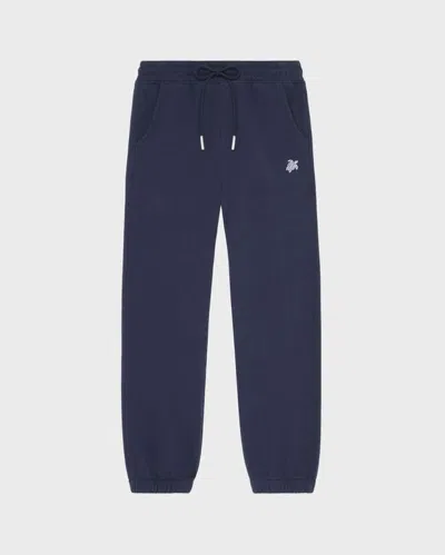 Vilebrequin Kids Jogger Pants Embroidered Turtle In Blau