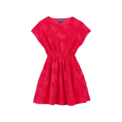 Vilebrequin Kids' Little Golden Terry Dress In Groseille