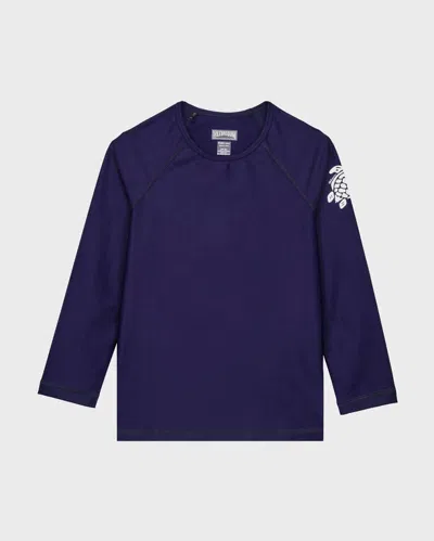 Vilebrequin Kids Long Sleeves Rashguard Solid In Blue