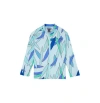 Vilebrequin Kids' Madrague Zipper Long Sleeves Rashguard In Thalassa