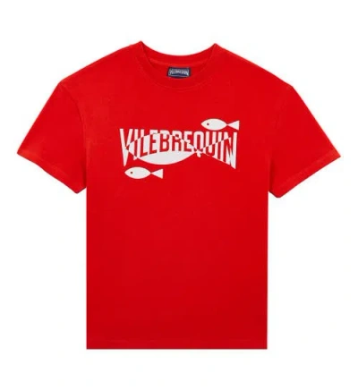 Vilebrequin Kids' Organic Cotton T-shirt In Coquelicot