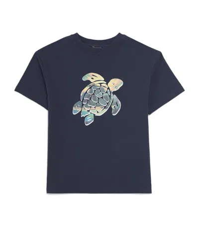 Vilebrequin Kids Organic Cotton Turtle T-shirt (2-12 Years) In Blue